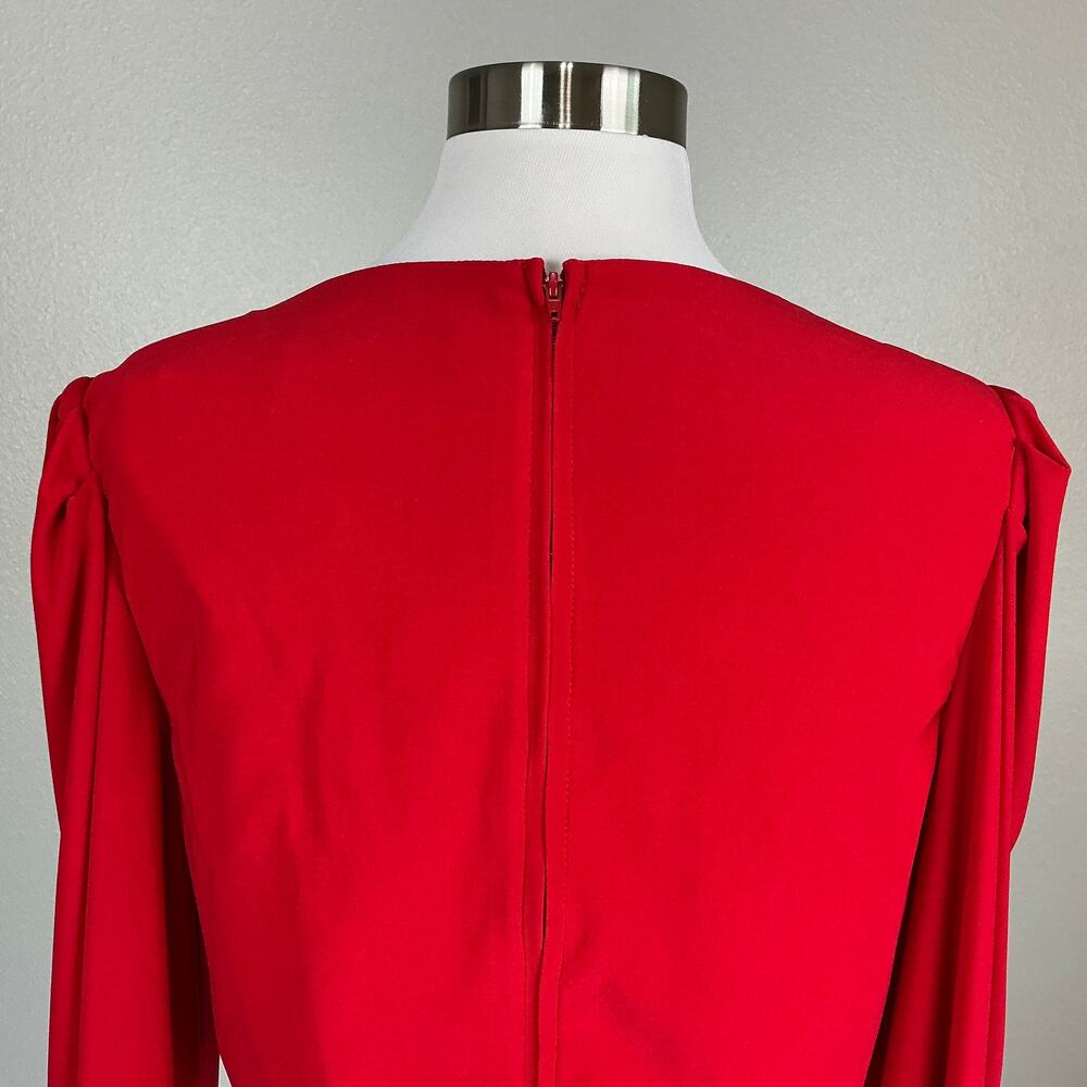 Mac Duggal 26727 Red Evening Gown Long Sleeve Cut Out Column Dress Size 10 - Picture 9 of 13